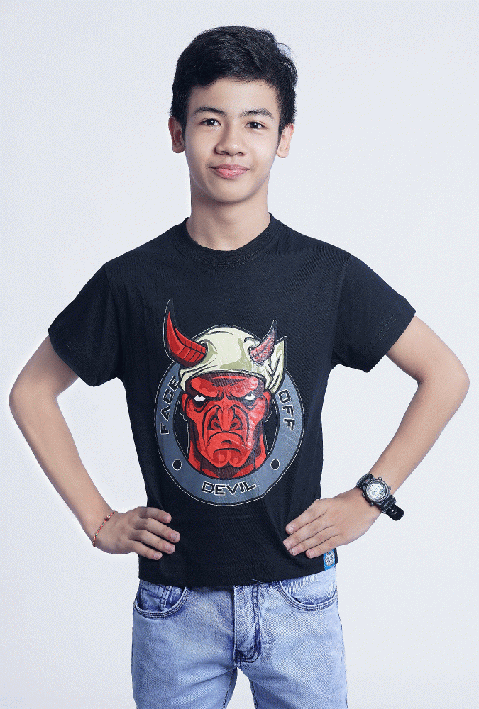 Devil  Design Kid T-shirt (Black)